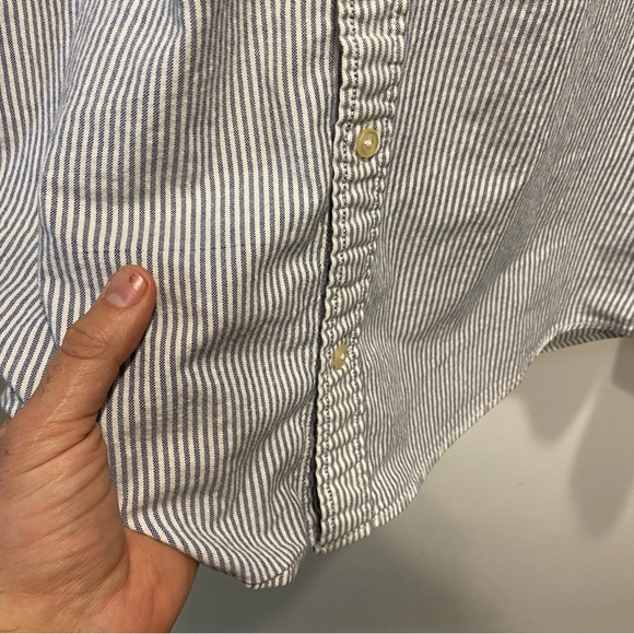 Johnnie O Blue Stripe Long Sleeve Button Down Shirt Mens Large *NOTE - Picture 6 of 10